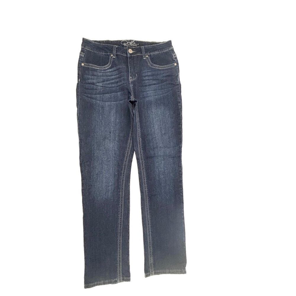 Diane Gilman Straight Leg Jeans Womens 8 Dark Wash Blue Denim Classic Mid Rise
